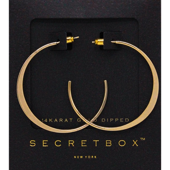 Secret Box New York 14K Gold Dipped Hoop Earrings (E) - Picture 1 of 1